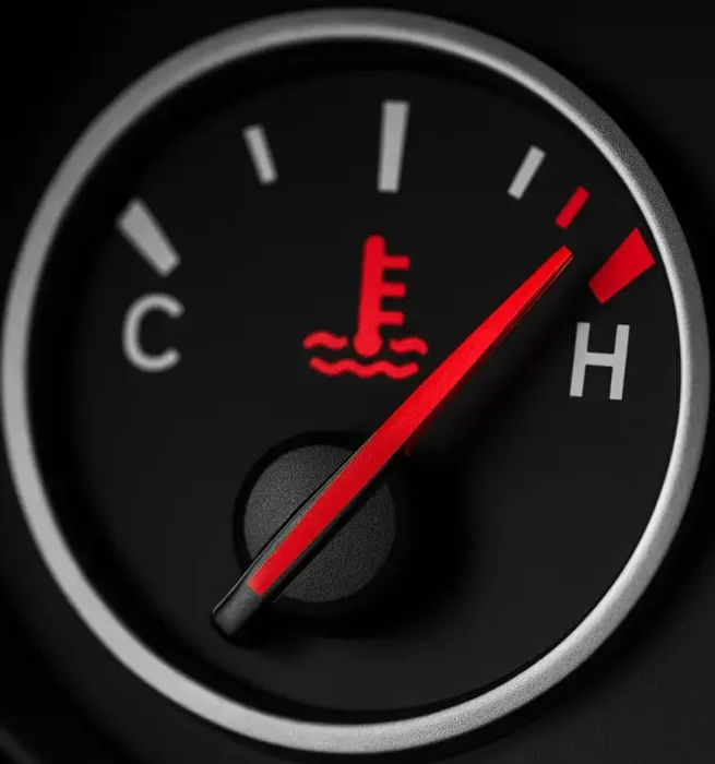 بخار بلند شده از موتور ماشین